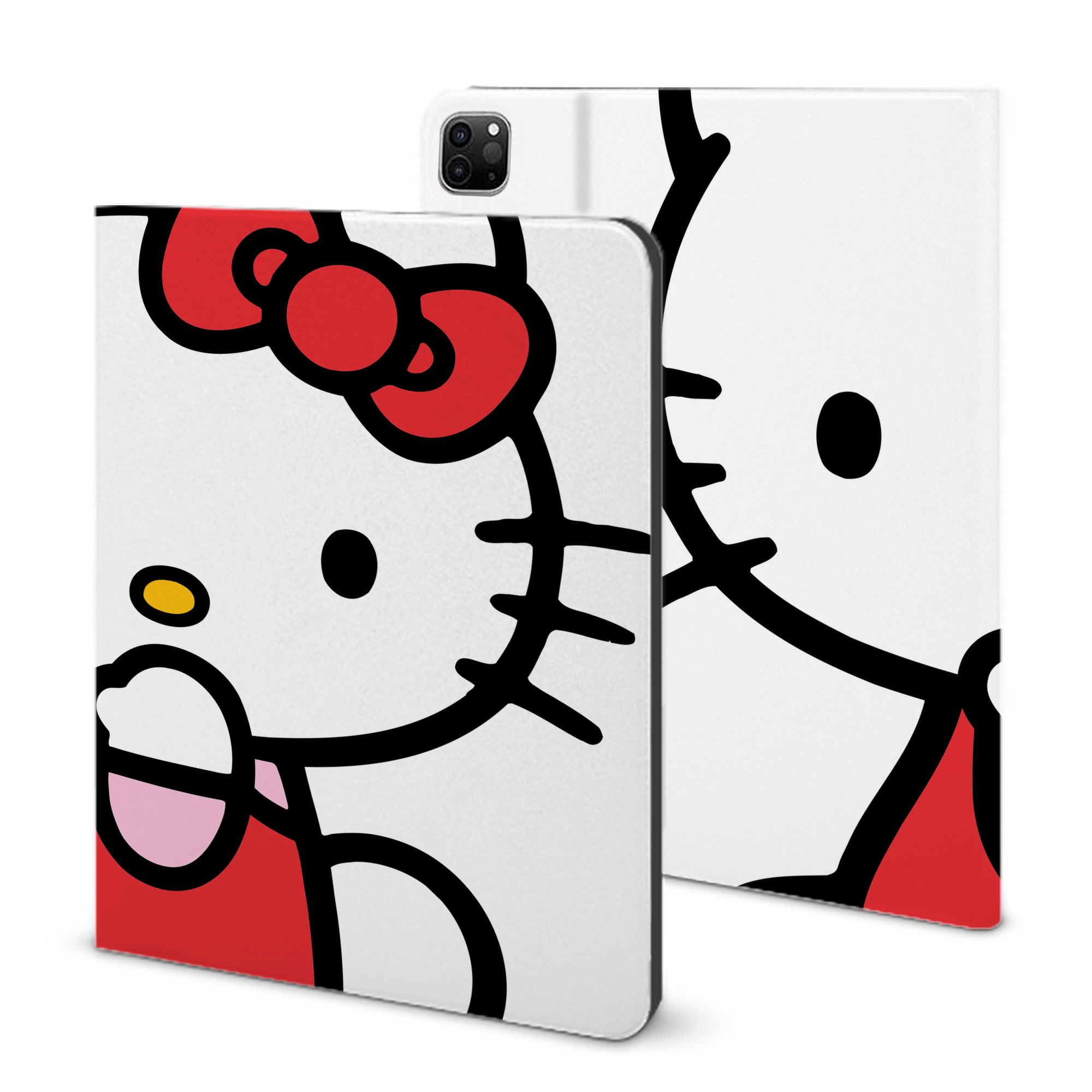 （画像用） Hello Kitty ハローキティ IPad ケース ブック型 PUレザー TPU 耐衝撃 軽量 薄型 ペン収納なし 全面保護 IPad 各モデル対応